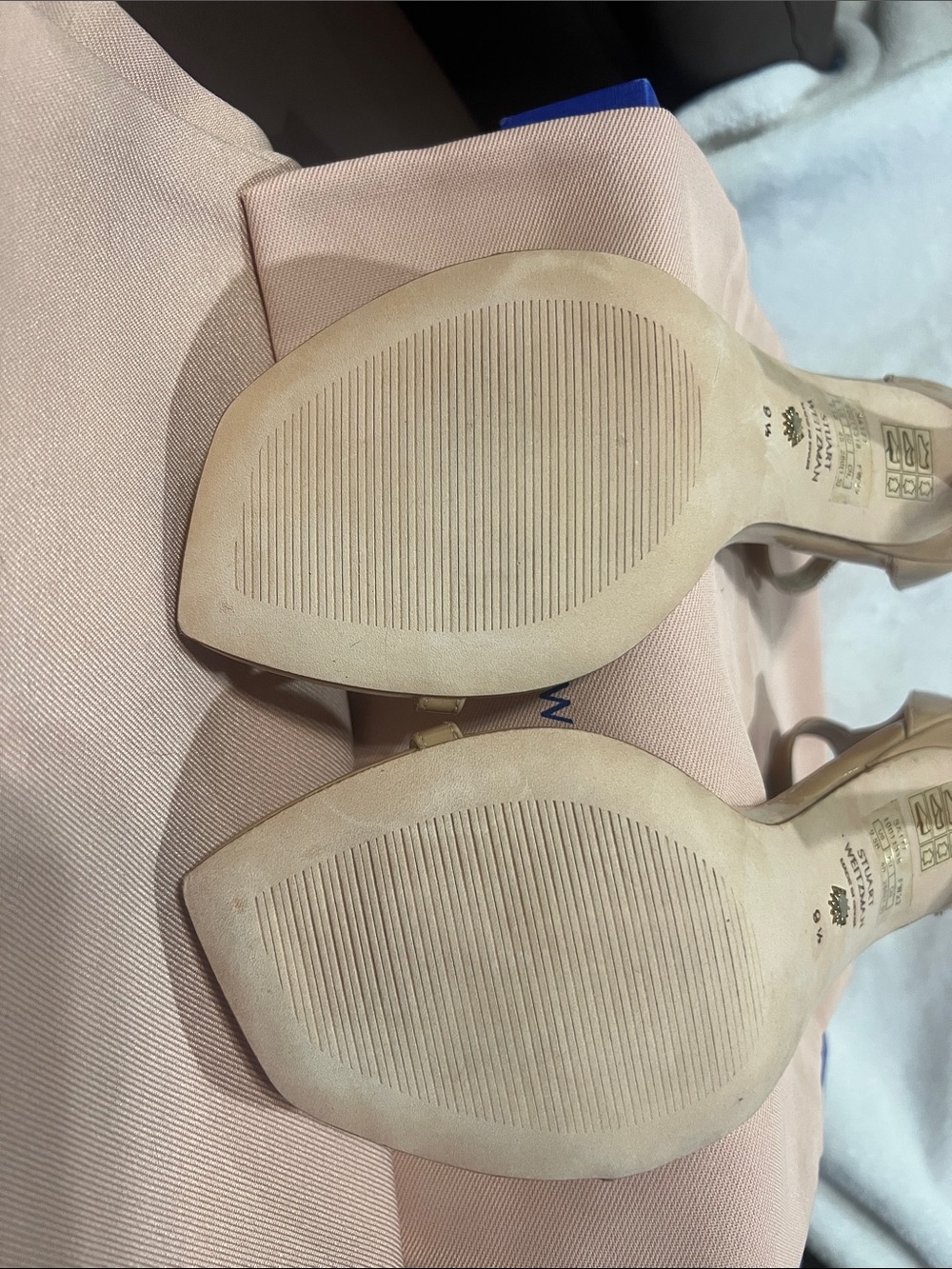 Stuart Weitzman Nude Ankle-Strap Stiletto Sandals - Picture 5 of 9
